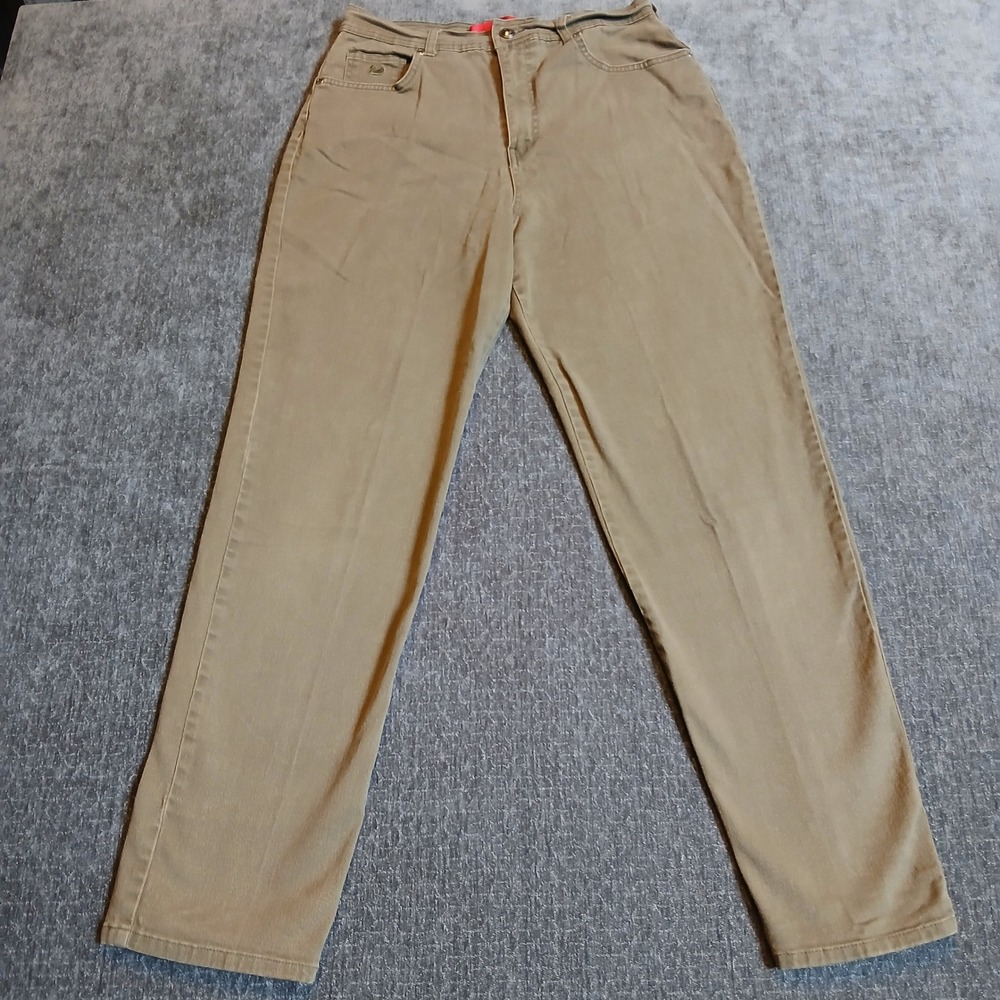 Gloria Vanderbilt Amanda Tapered Jeans Tan Khaki High Rise Womens 10 Medium